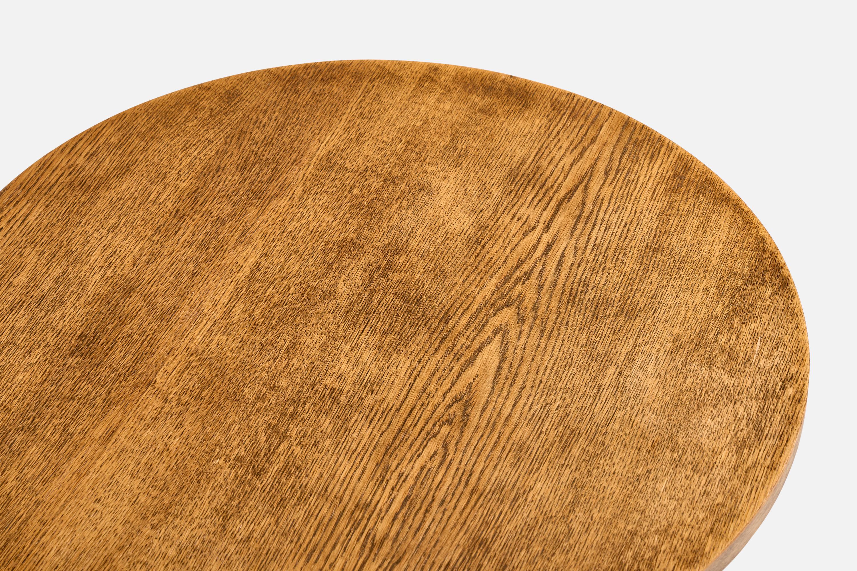 Mid-20th Century French Designer, Side Table, Oak, France, 1930s For Sale