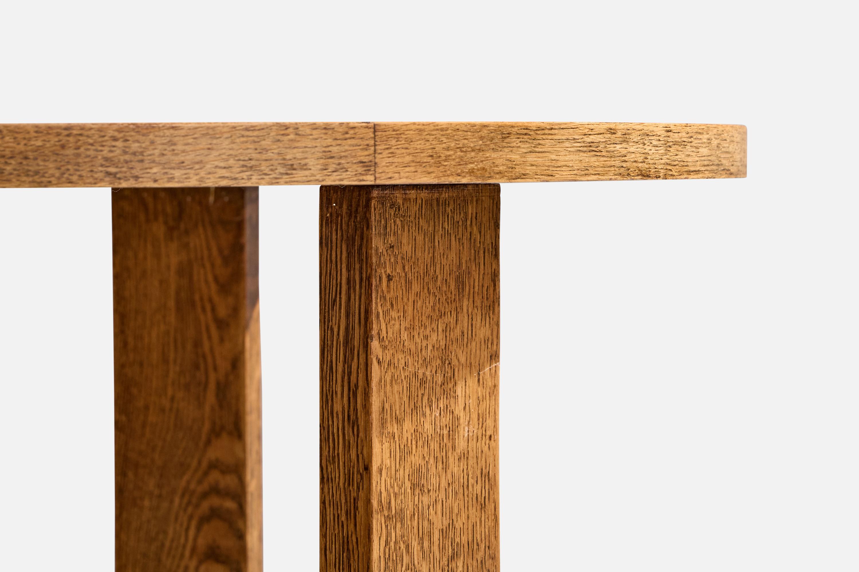 Wood French Designer, Side Table, Oak, France, 1930s For Sale