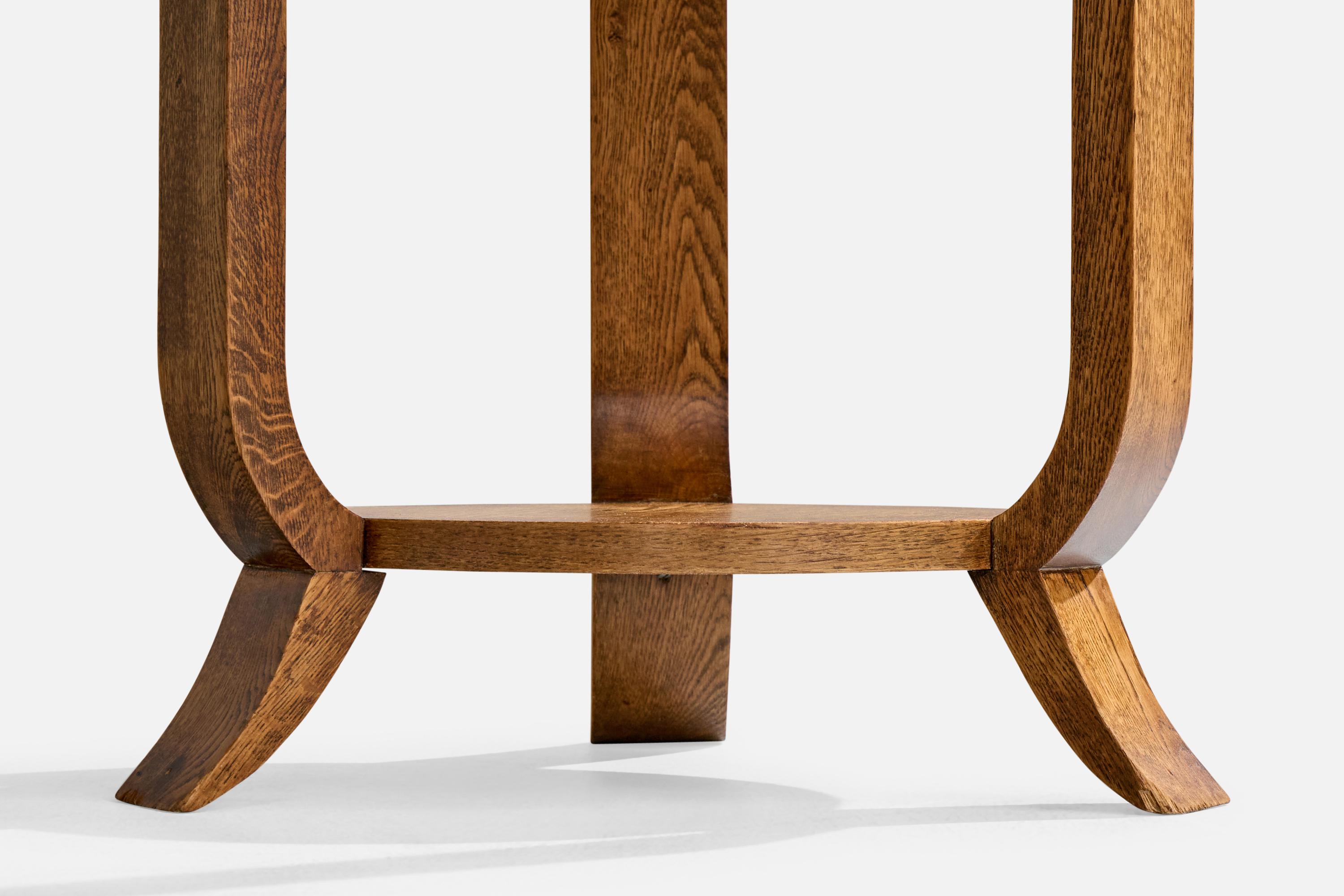 French Designer, Side Table, Oak, France, 1930s For Sale 2