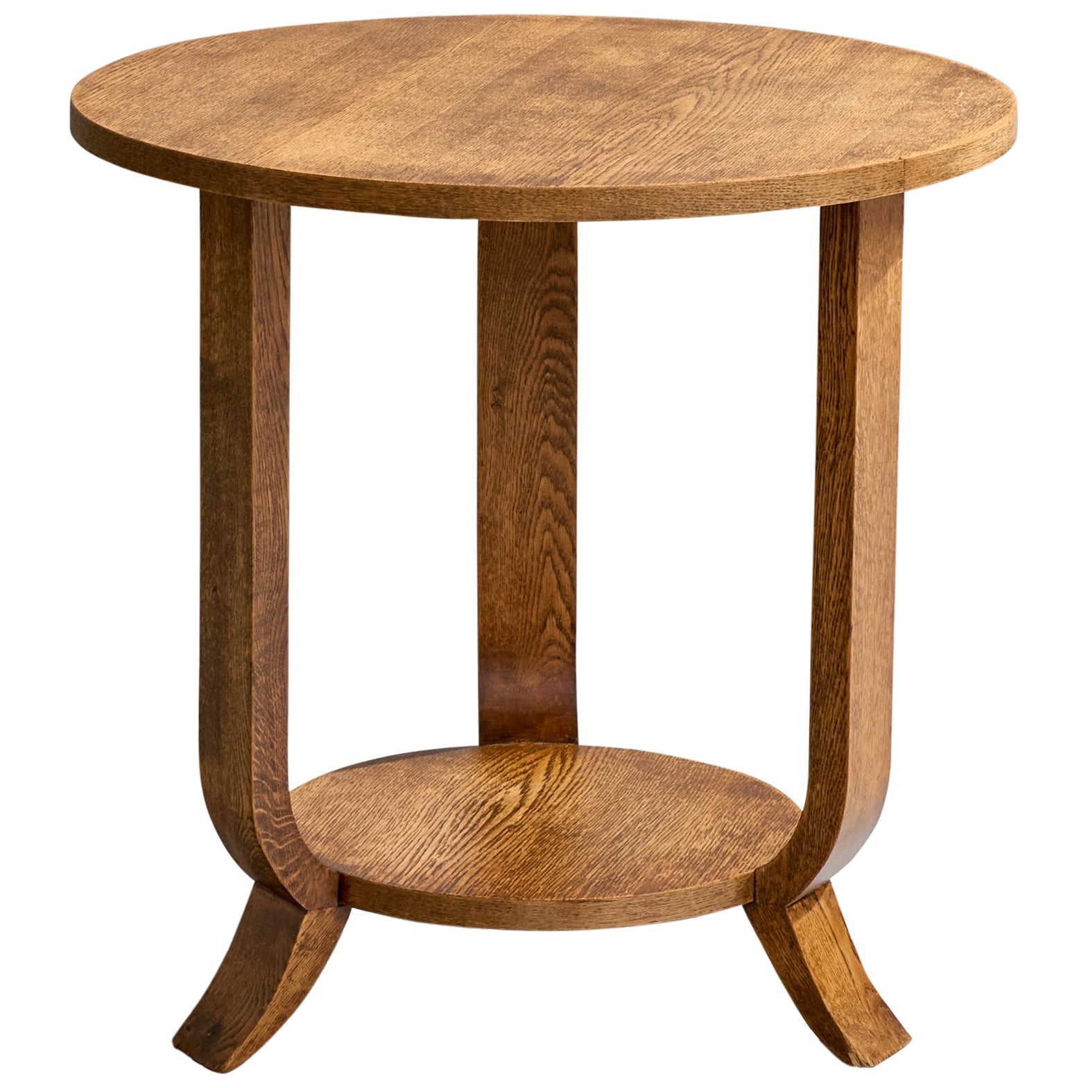 French Designer, Side Table, Oak, France, 1930s For Sale