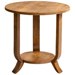 French Designer, Side Table, Oak, France, 1930s