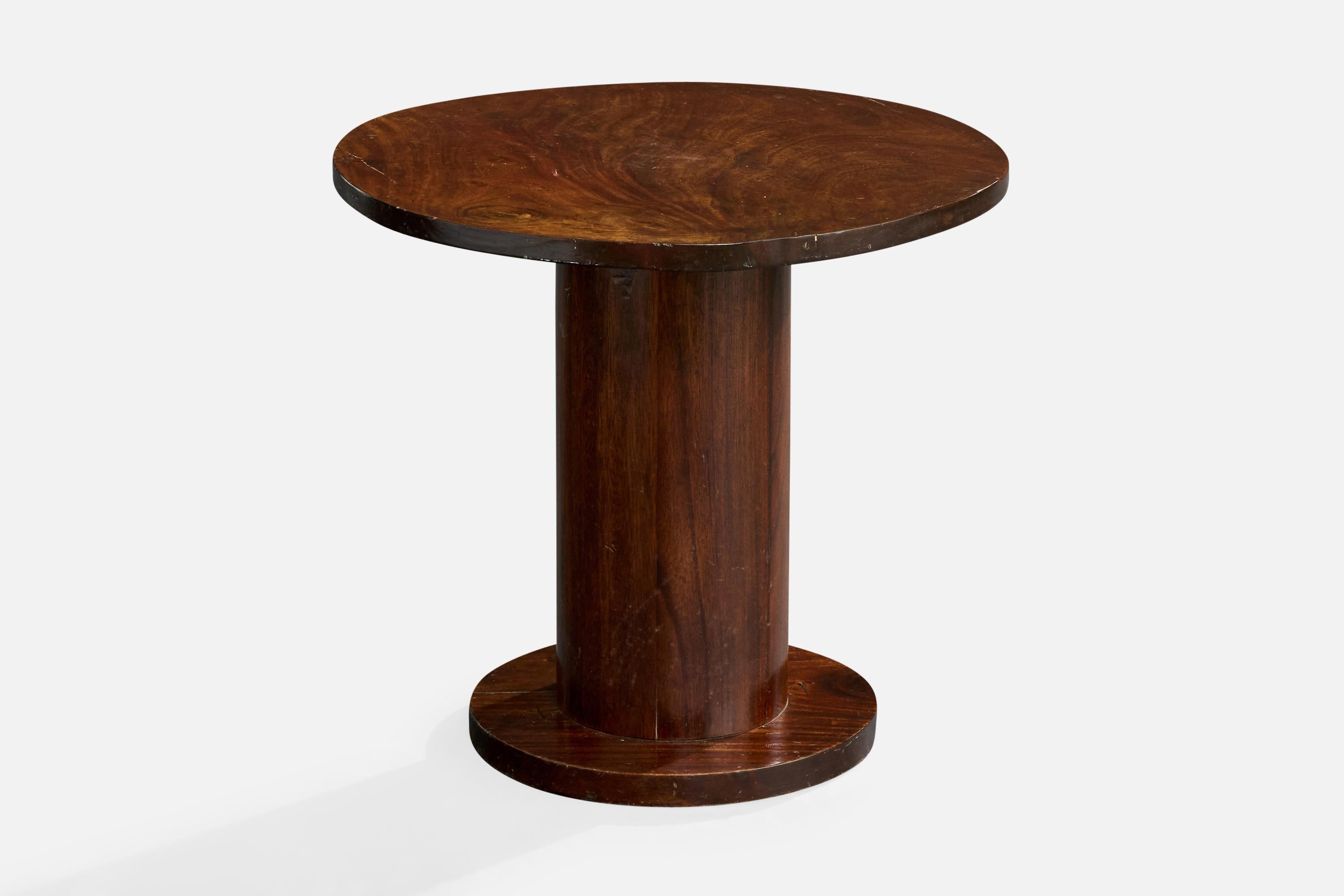 Mid-Century Modern French Designer, Side Table, Walnut, France, 1930s For Sale