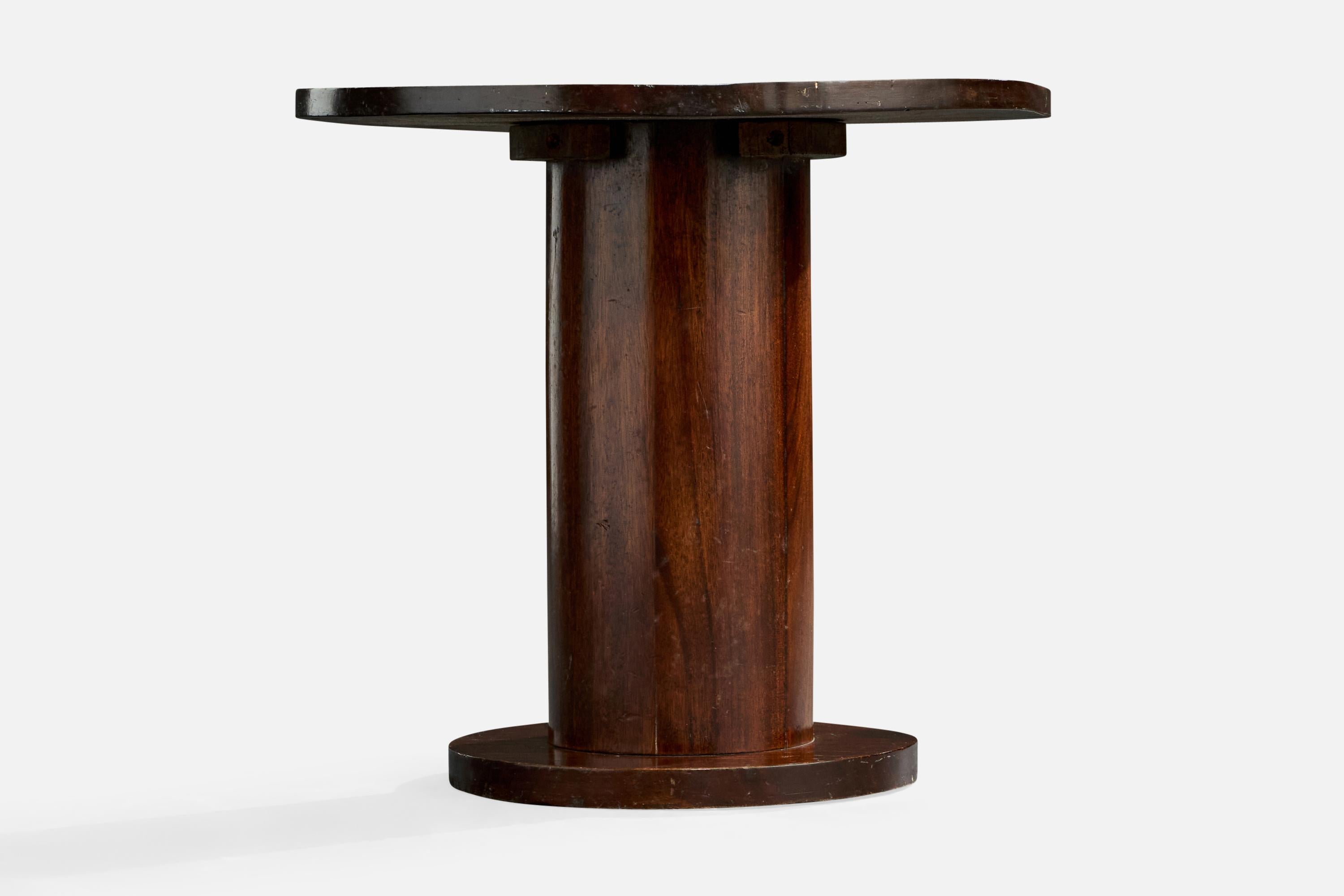 French Designer, Side Table, Walnut, France, 1930s In Fair Condition For Sale In High Point, NC