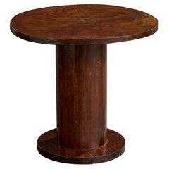French Designer, Side Table, Walnut, France, 1930s
