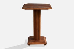 Französischer Designer, Beistelltisch, Holz, Messing, Frankreich, 1930er Jahre