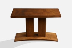 French Designer, Side Table, Wood, France, 1930s