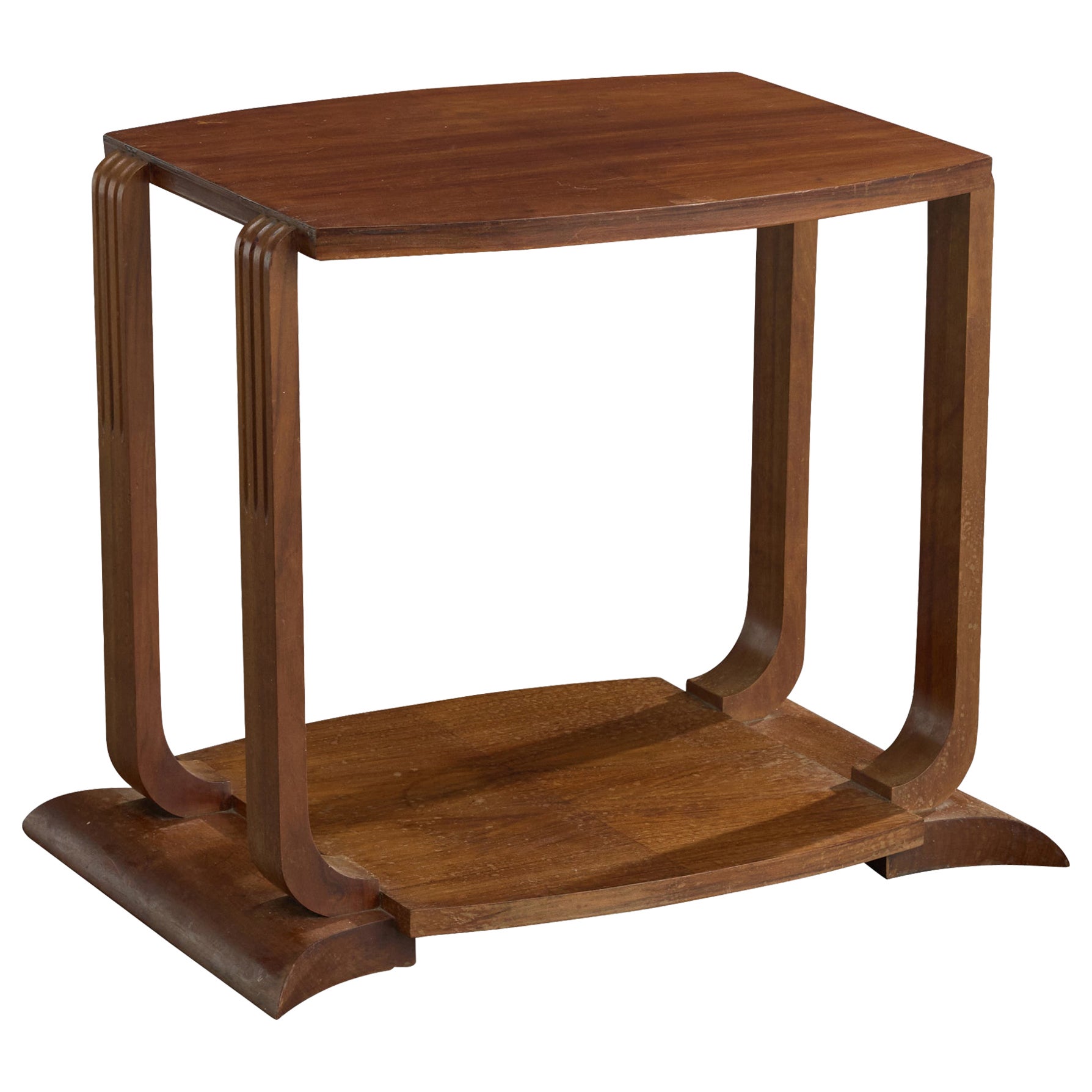 French Designer, Side Table, Wood, France, 1930s