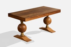 French Designer, Side Table, Wood, France, 1940s