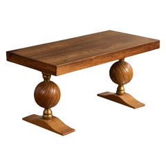 French Designer, Side Table, Wood, France, 1940s