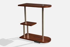 French Designer, Side Table, Wood, Metal, France, 1930s