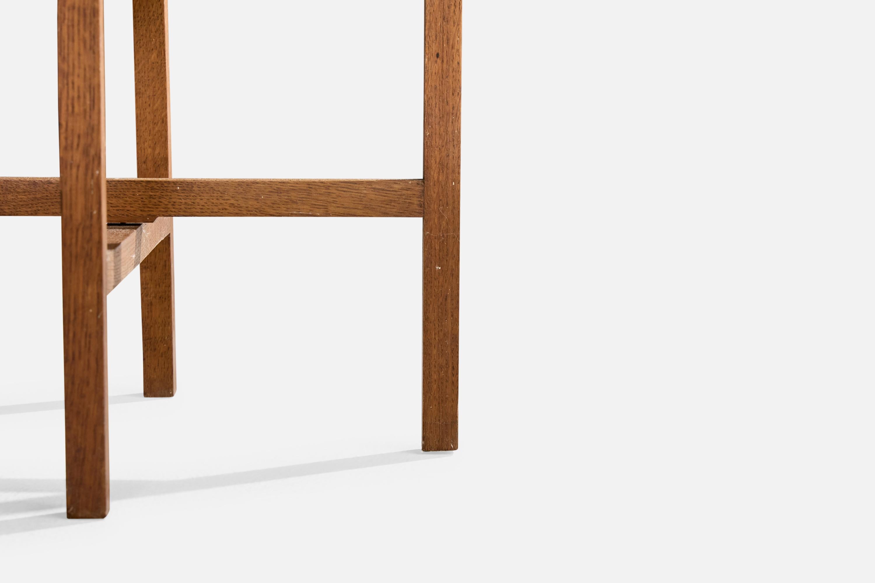 French Designer, Side Tables, Oak, France, 1950s For Sale 5