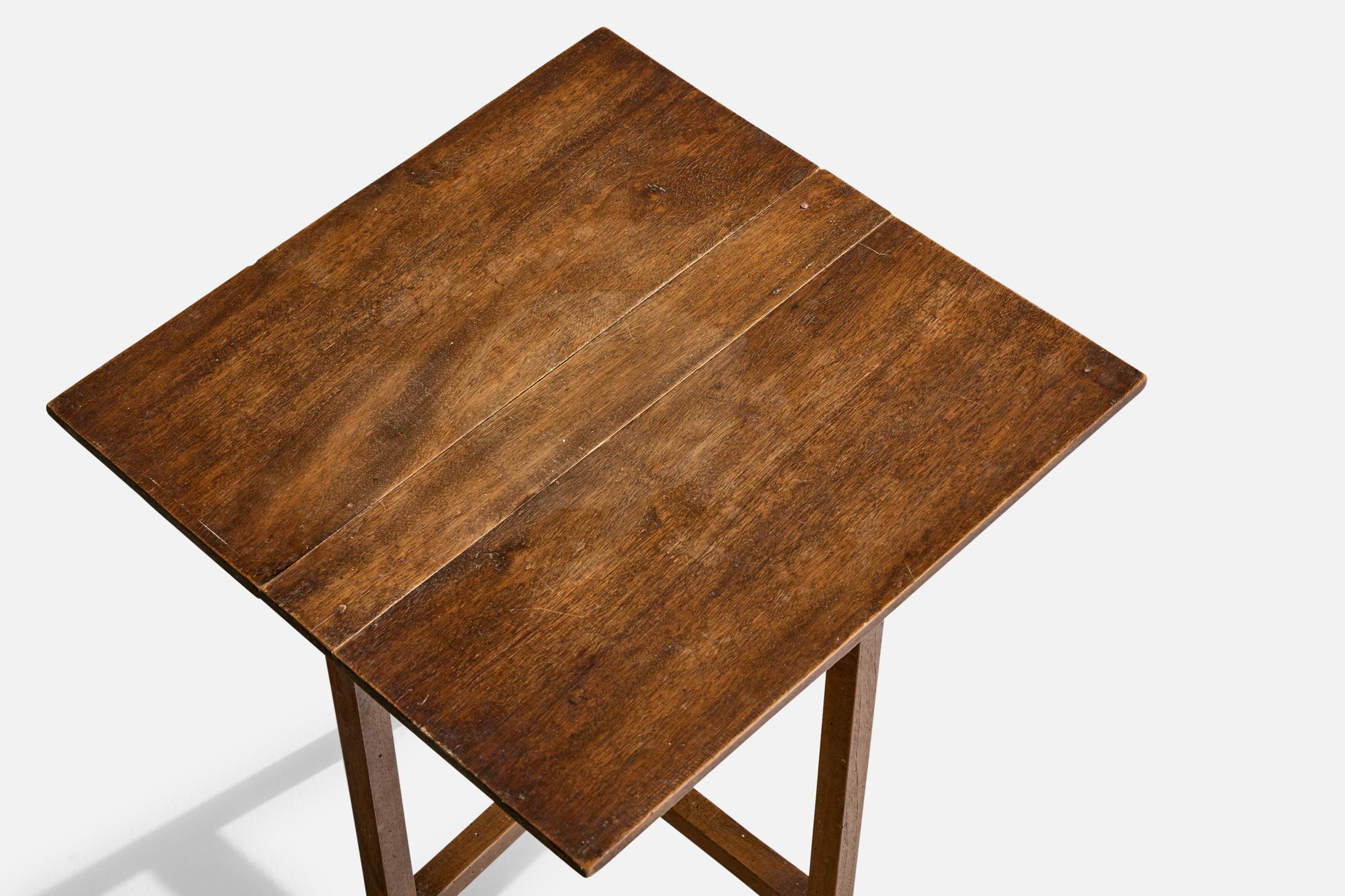 French Designer, Side Tables, Oak, France, 1950s For Sale 2