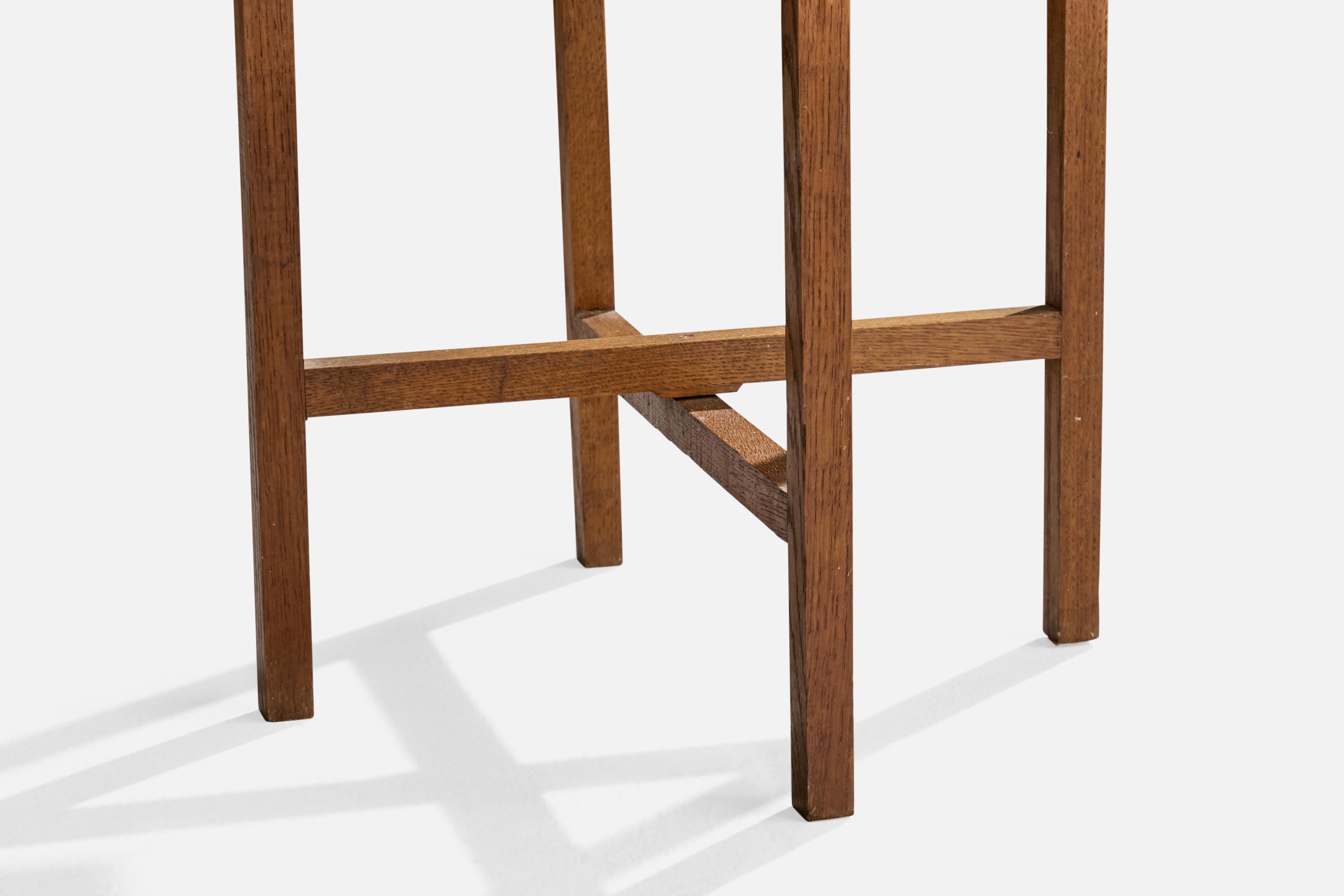 French Designer, Side Tables, Oak, France, 1950s For Sale 4