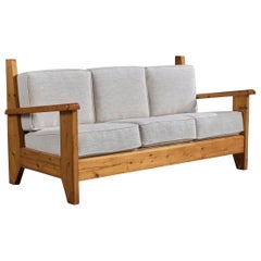 French Designer, Sofa, Pine, Fabric, France, 1960s