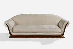 French Designer, Sofa, Wood, Fabric, France, 1930s