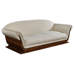 French Designer, Sofa, Wood, Fabric, France, 1930s
