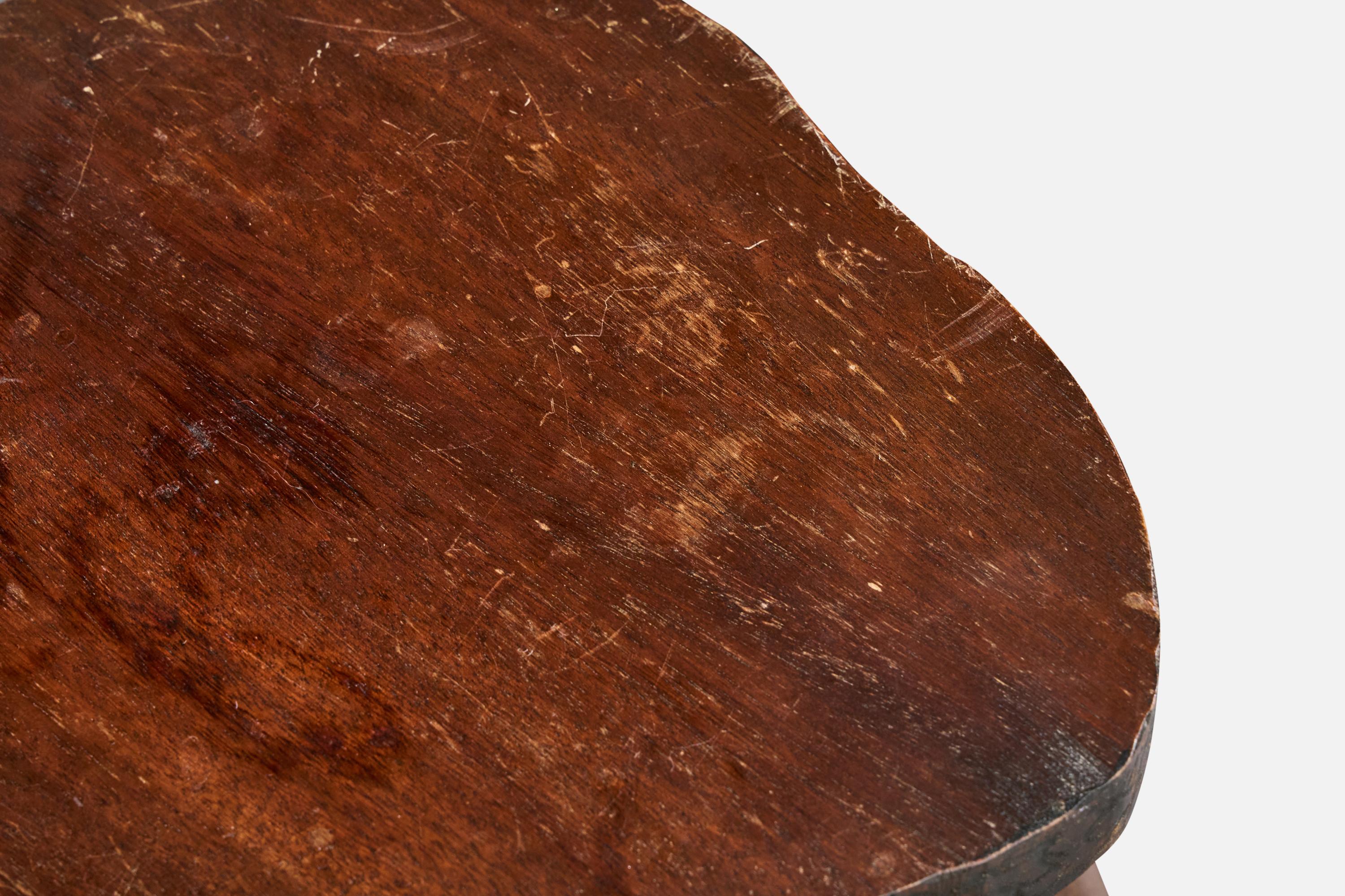 French Designer, Stool, Wood, France, 1960s For Sale 2