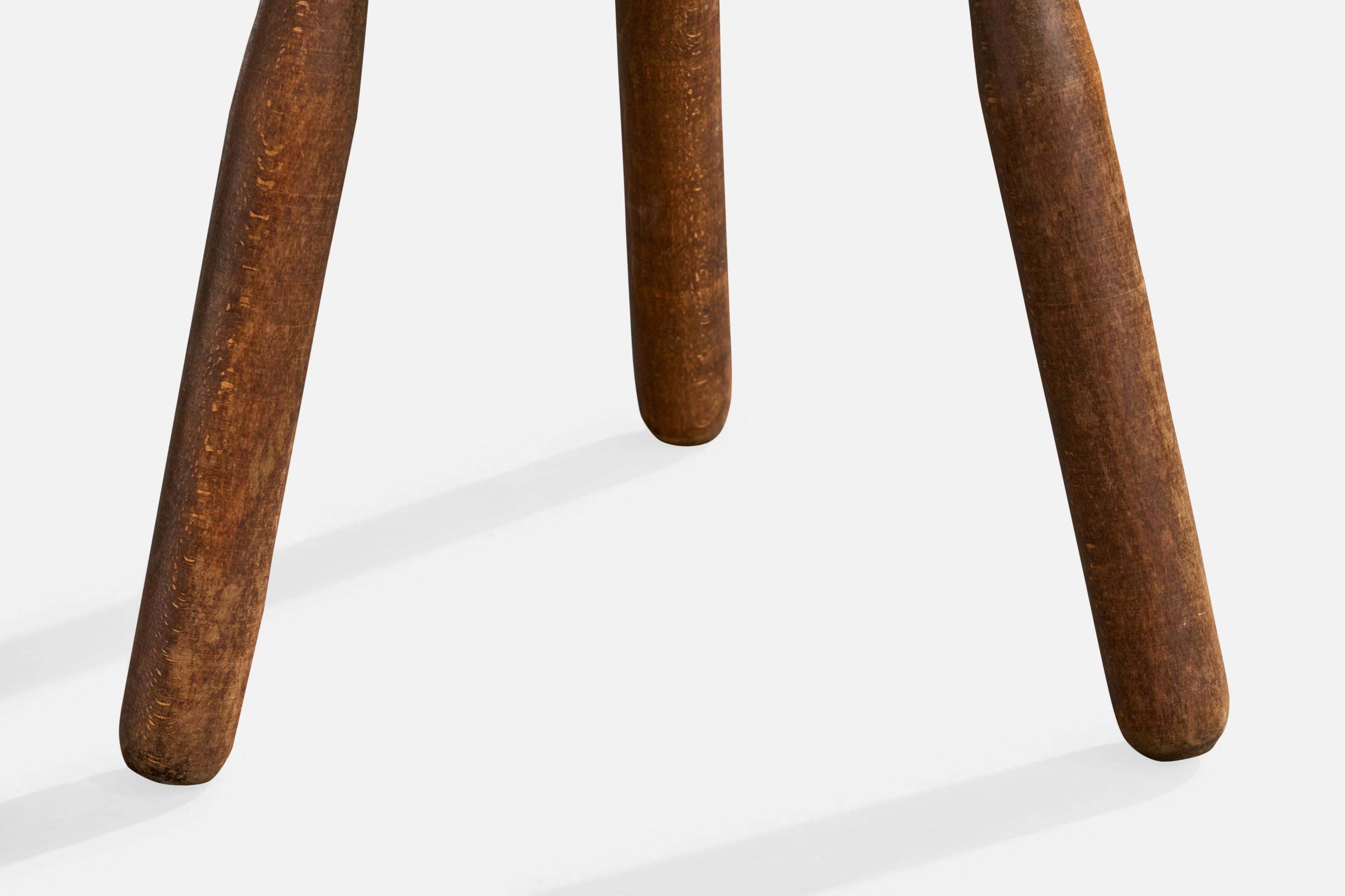 French Designer, Stool, Wood, France, 1960s For Sale 3