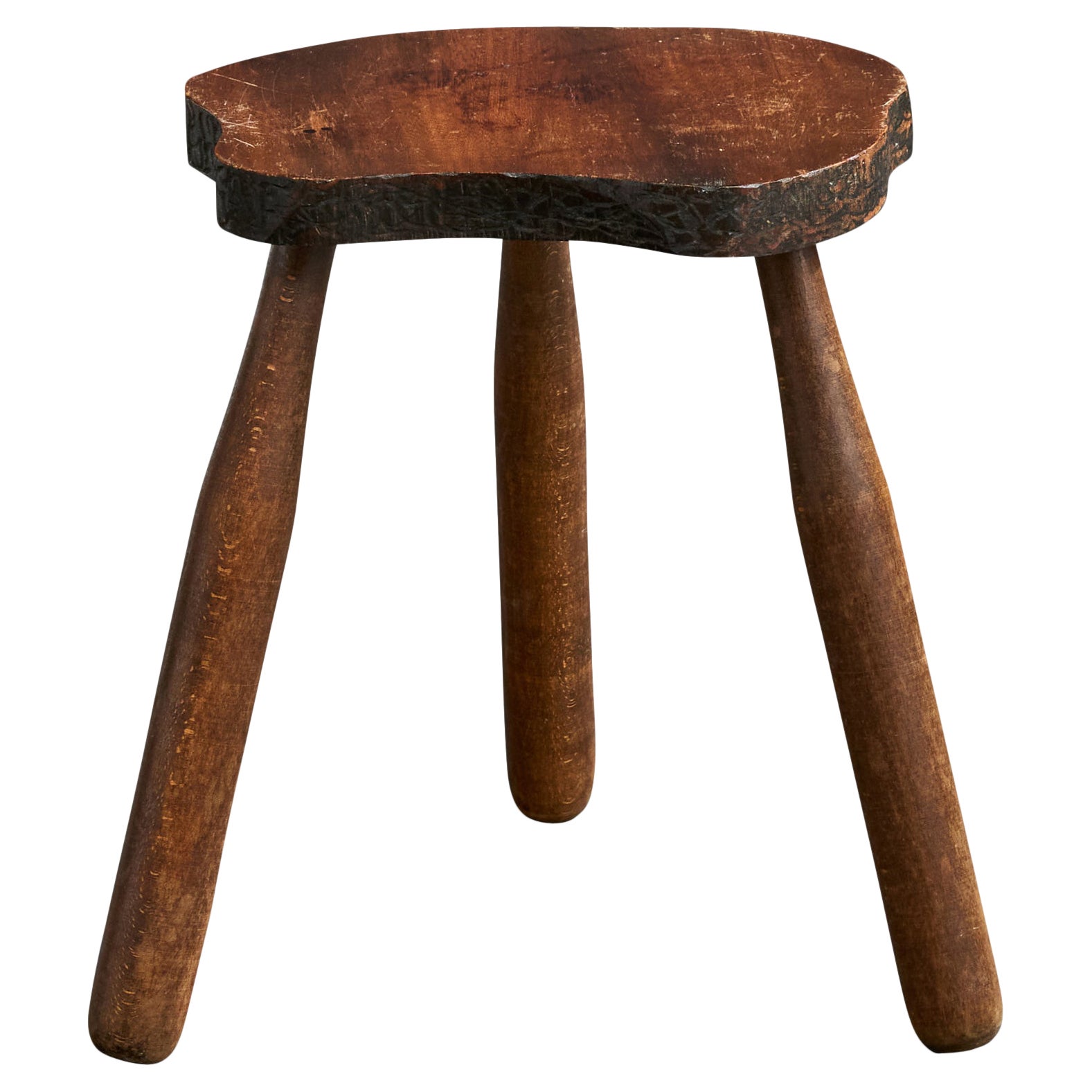 French Designer, Stool, Wood, France, 1960s