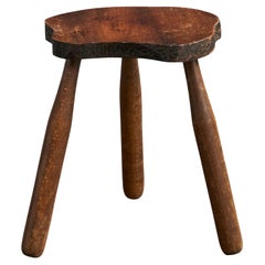 French Designer, Stool, Wood, France, 1960s