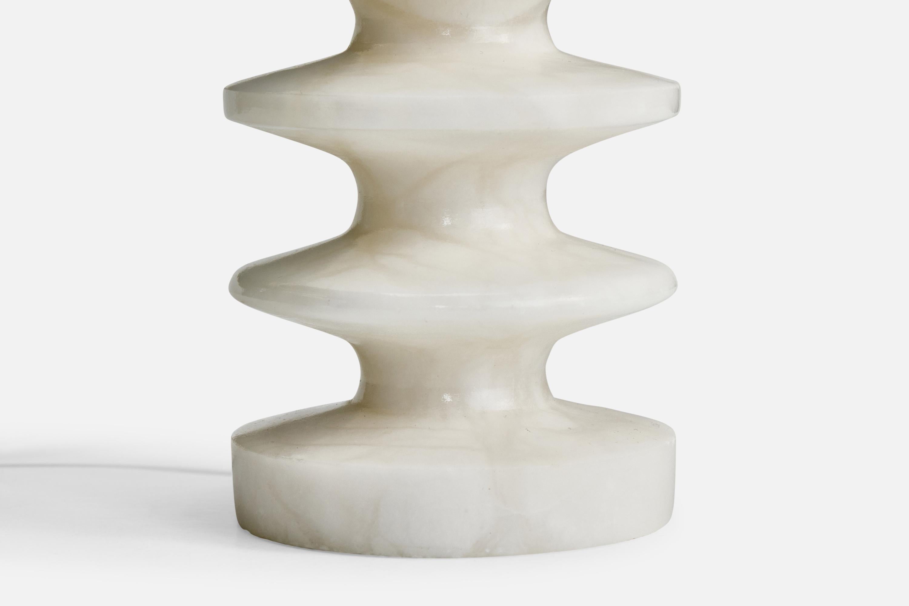 Diseñador francés, lámpara de mesa, alabastro, latón, Francia, años 50 Latón en venta