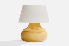 Französischer Designer, Tischlampe, Alabaster, Frankreich, 1950er Jahre