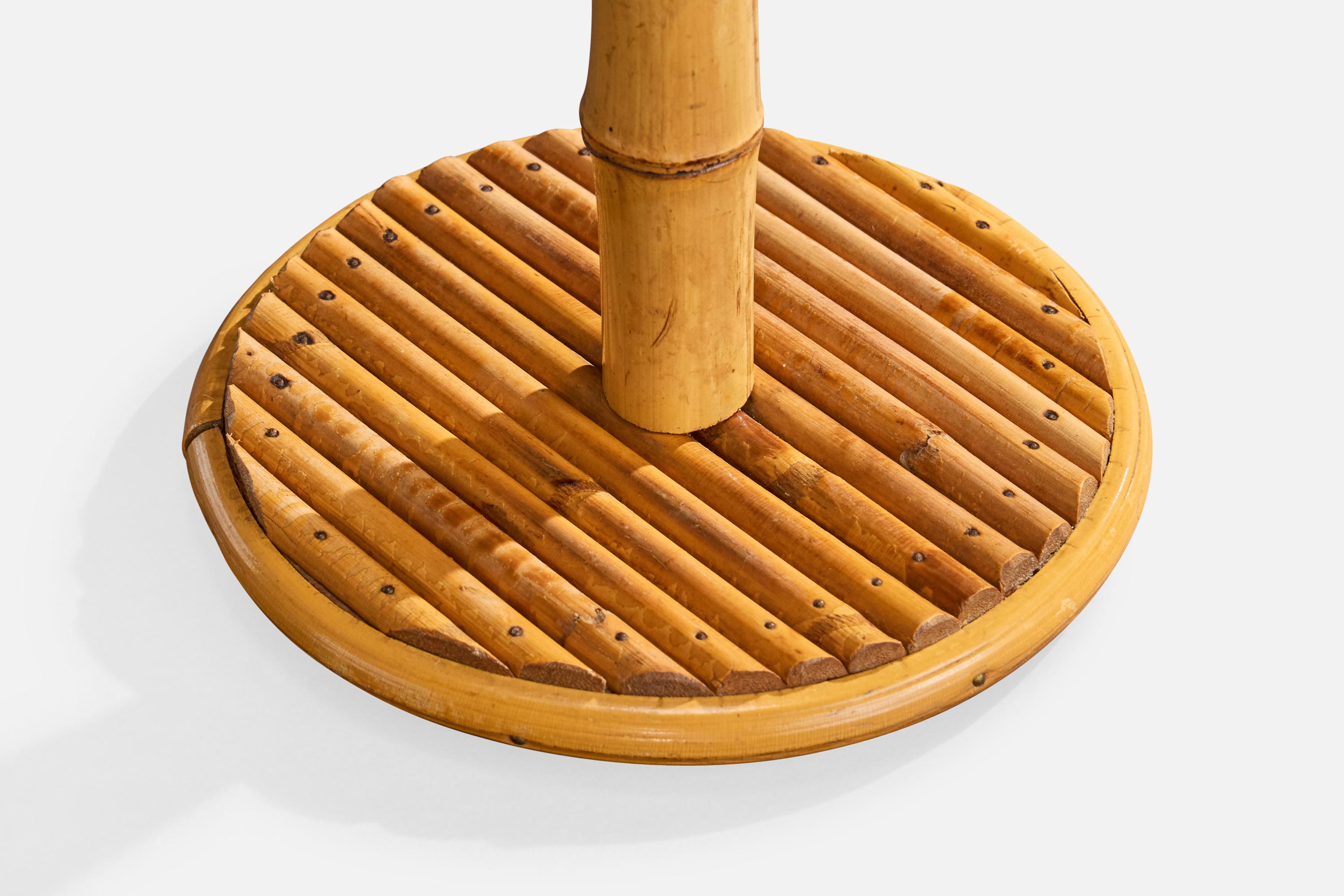 Lampada da tavolo di design francese, bambù, rattan, Francia, anni '60 in vendita 1