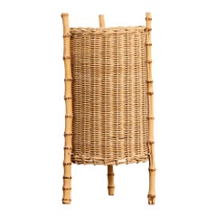 French Designer, Table Lamp, Bamboo, Rattan, France, 1960s