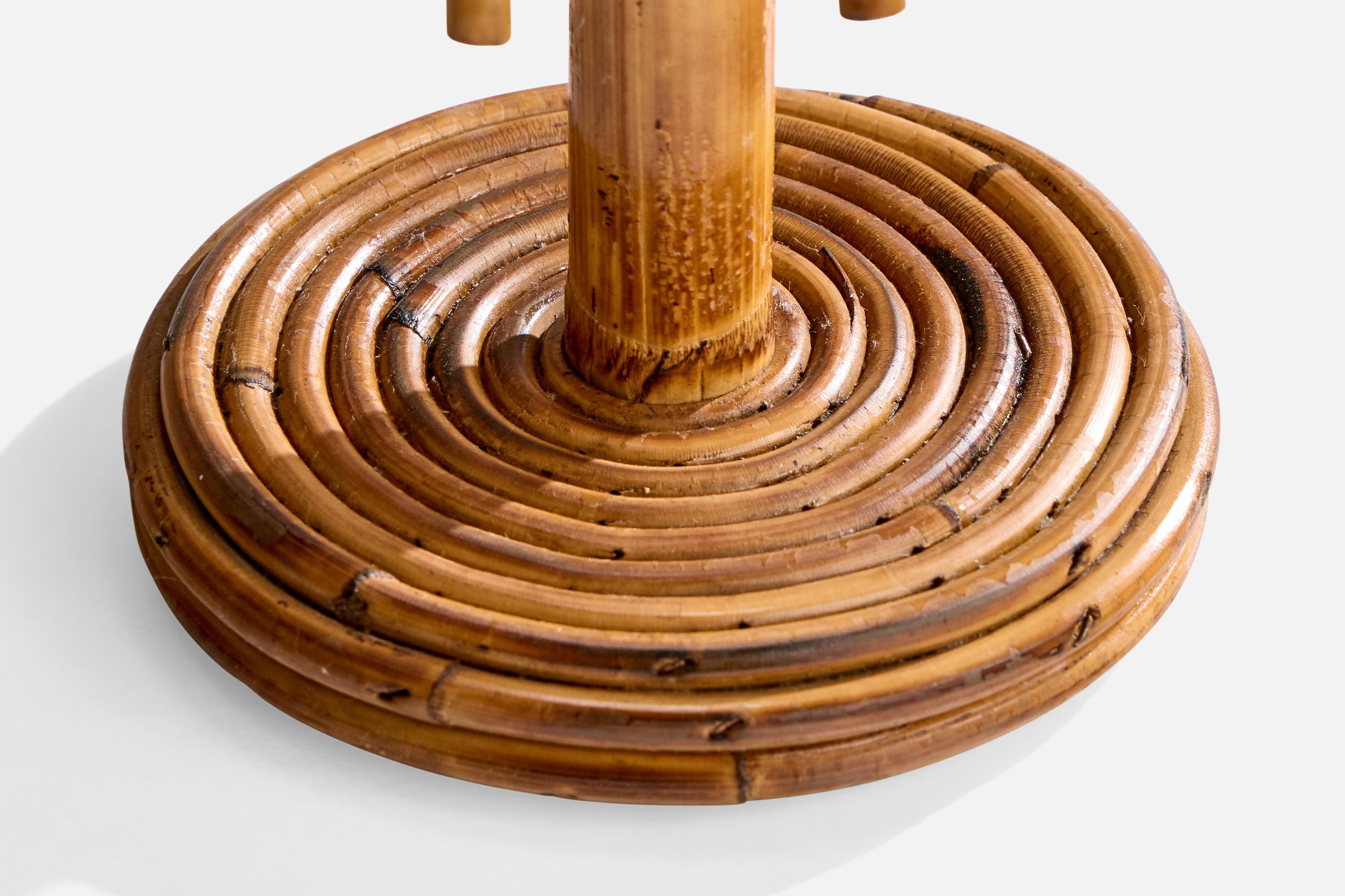 Bambù Lampada da tavolo di design francese, bambù, rattan, carta, Francia, anni '1970 in vendita