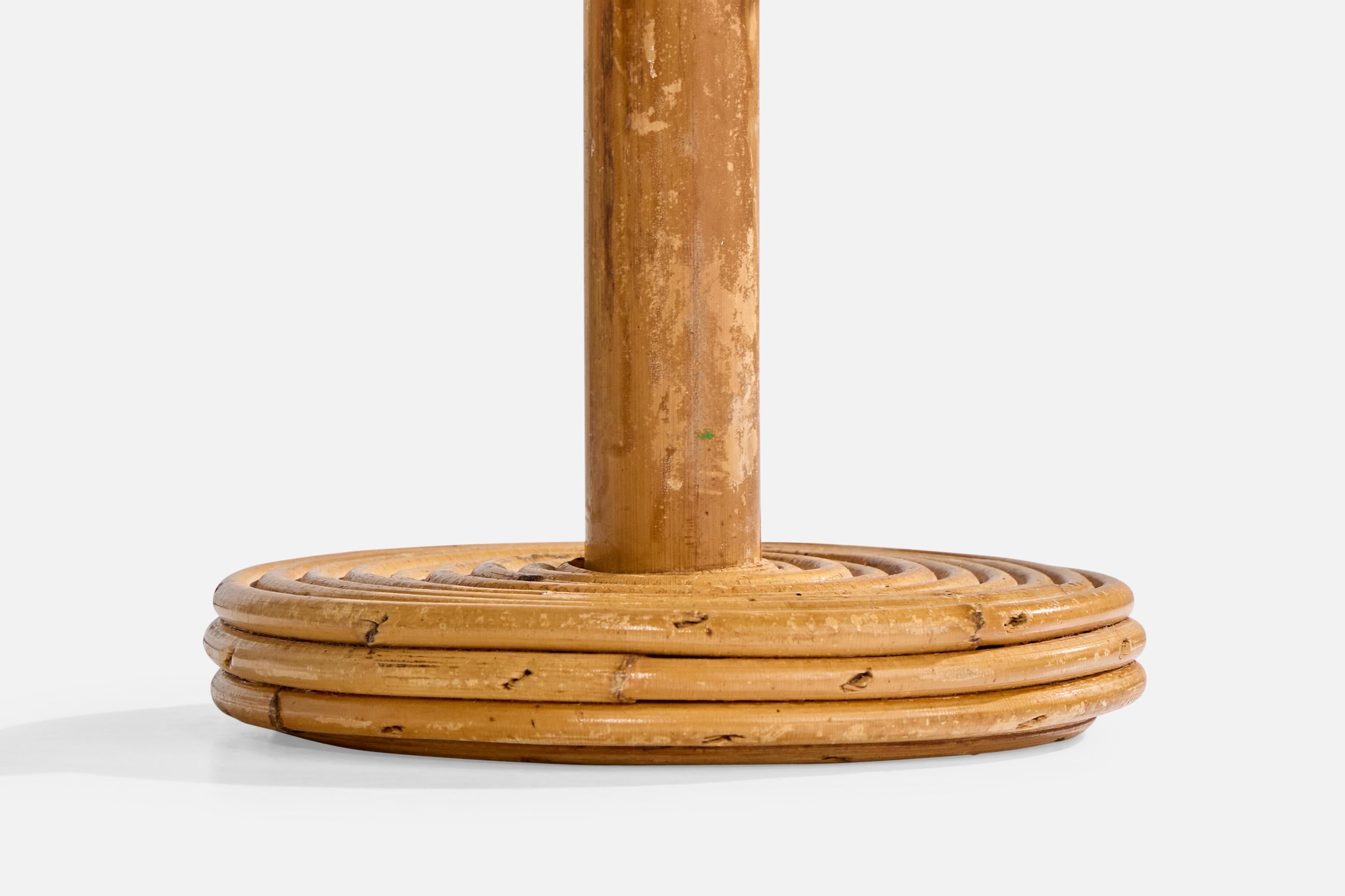 Lampada da tavolo di design francese, bambù, rattan, carta, Francia, anni '1970 in vendita 1