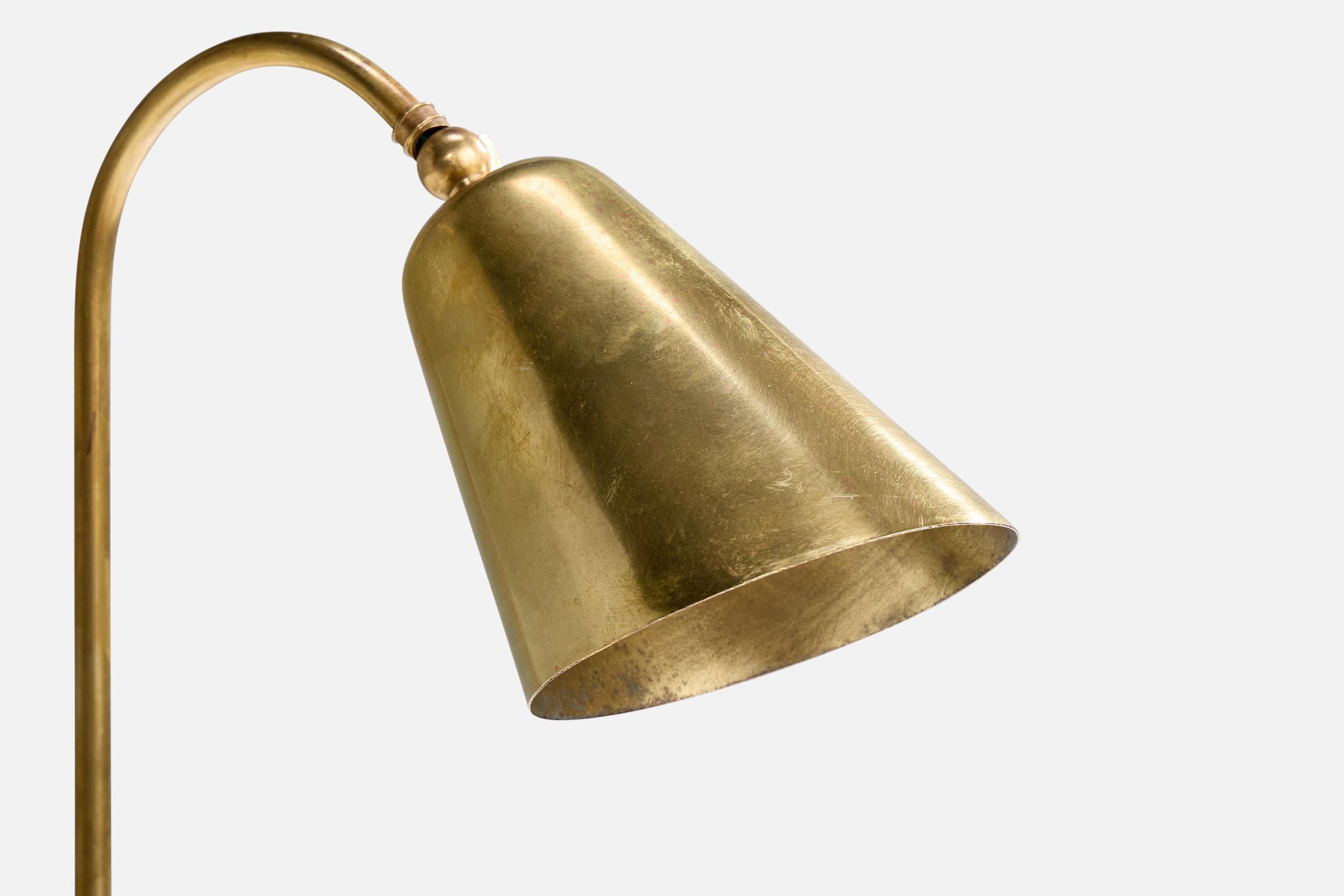 Französischer Designer, Tischlampe, Messing, Acryl, Frankreich, 1950er Jahre (Mitte des 20. Jahrhunderts) im Angebot