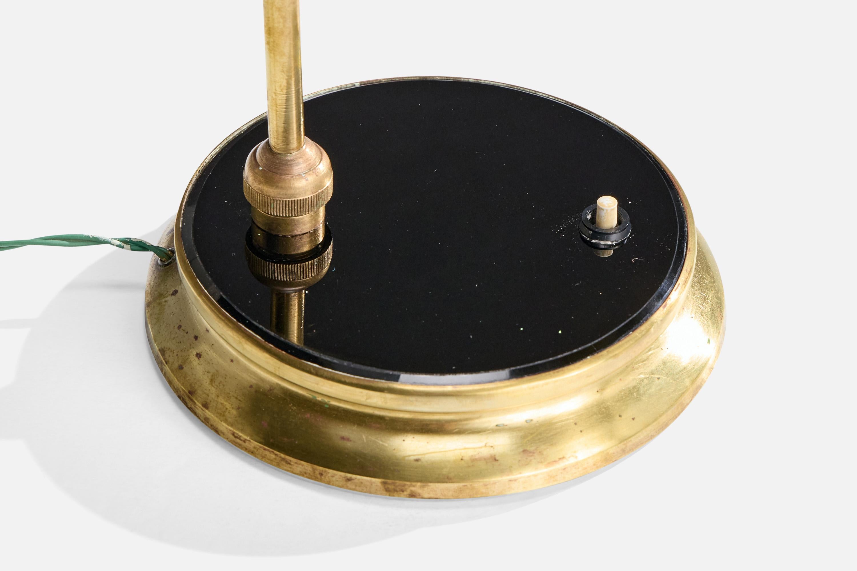 Französischer Designer, Tischlampe, Messing, Acryl, Frankreich, 1950er Jahre im Angebot 2