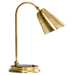 Lampe de table de designer français, laiton, acrylique, France, années 1950