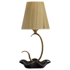 French Designer, Table Lamp, Brass, Ceramic, Acrylic, France, 1950s