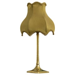 French Designer, Table Lamp, Brass, Fabric, France, 1930s