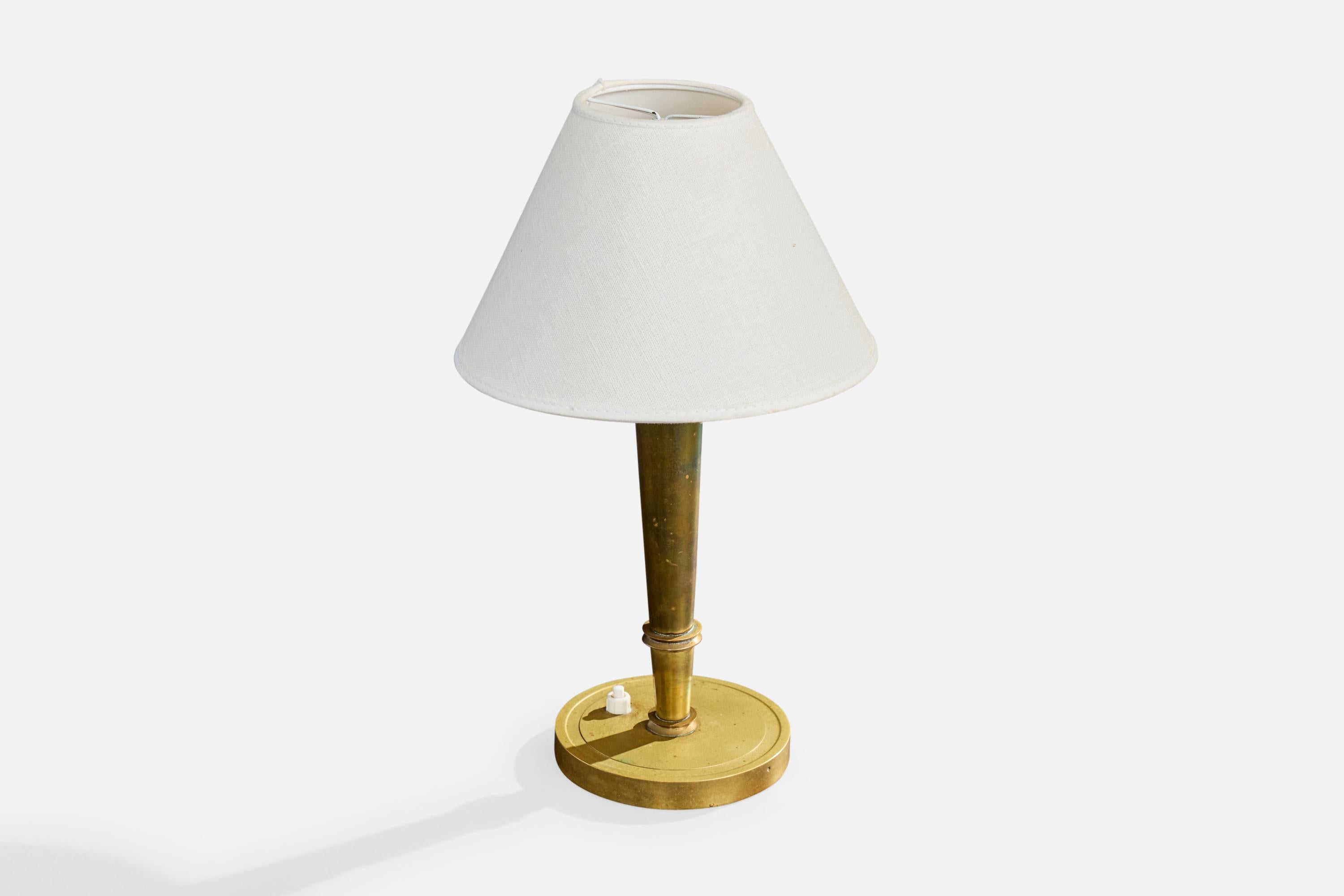 Französischer Designer, Tischlampe, Messing, Frankreich, 1940er Jahre (Moderne der Mitte des Jahrhunderts) im Angebot