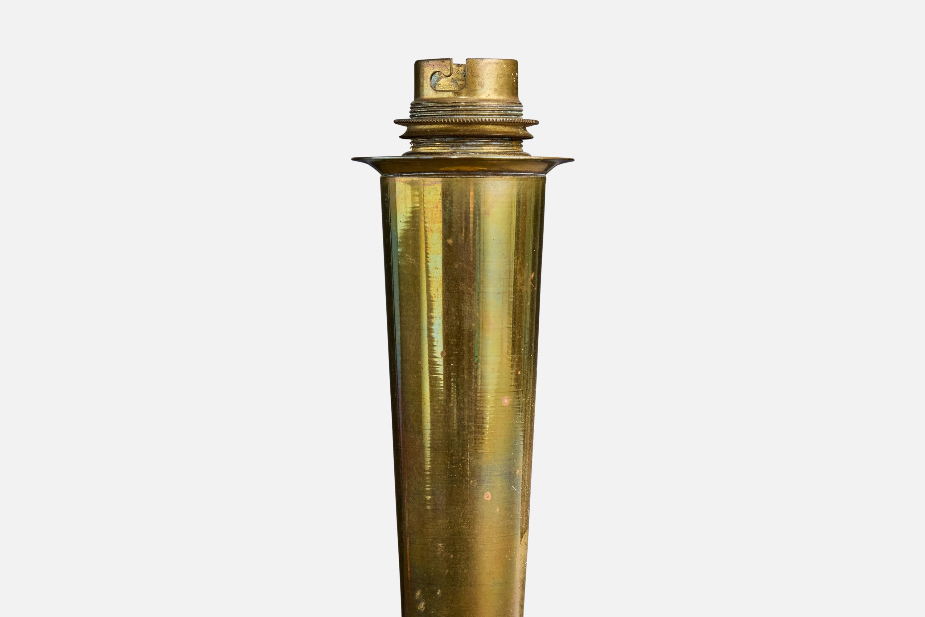 Französischer Designer, Tischlampe, Messing, Frankreich, 1940er Jahre (Mitte des 20. Jahrhunderts) im Angebot