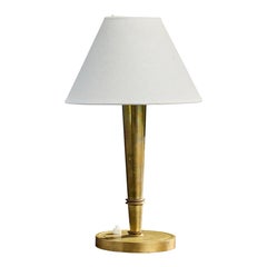 Lampe de table de designer français, laiton, France, années 1940
