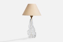 French Designer, Table Lamp, Brass, France, 1950s
