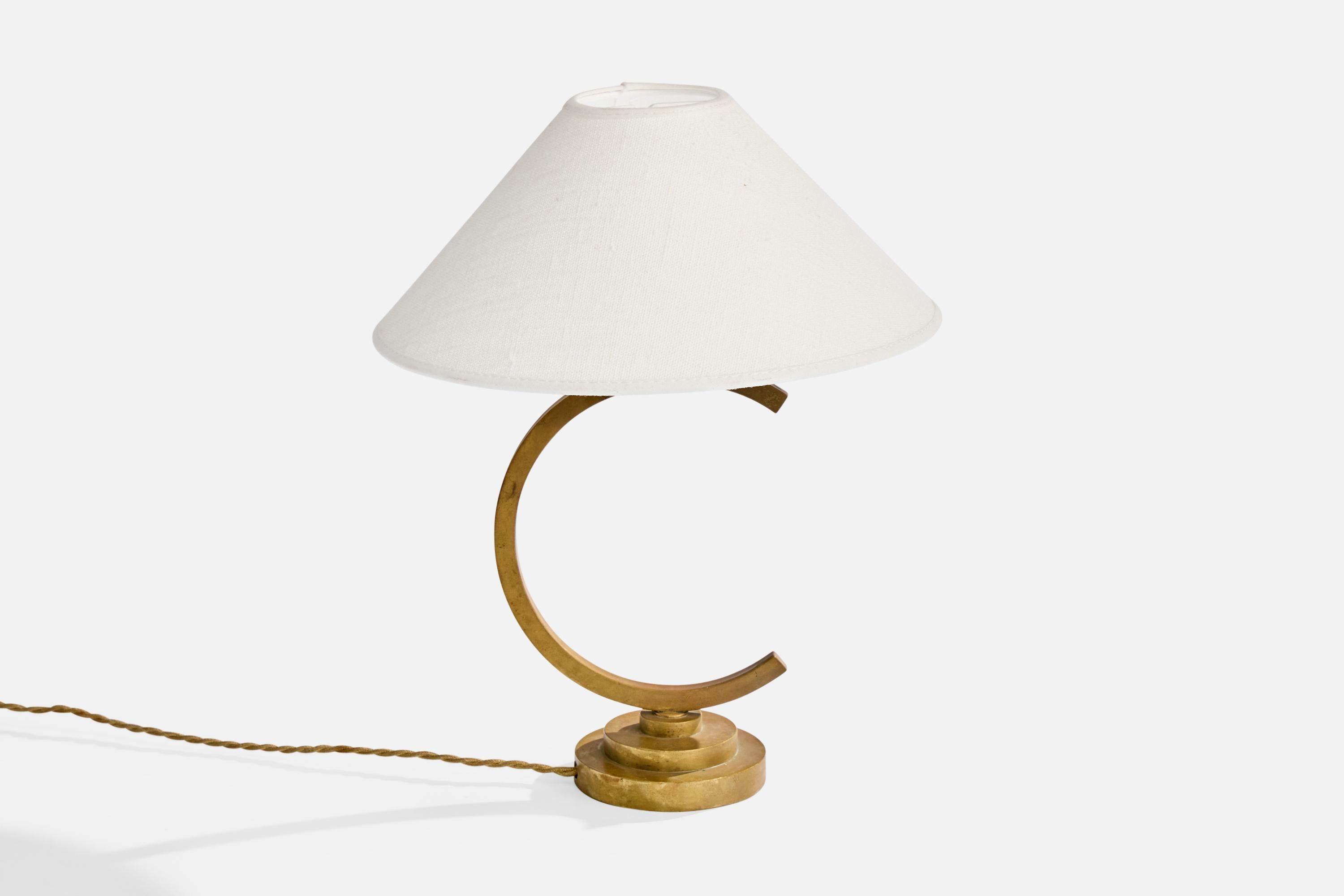 Französischer Designer, Tischlampe, Messing, Frankreich, 1950er Jahre (Moderne der Mitte des Jahrhunderts) im Angebot