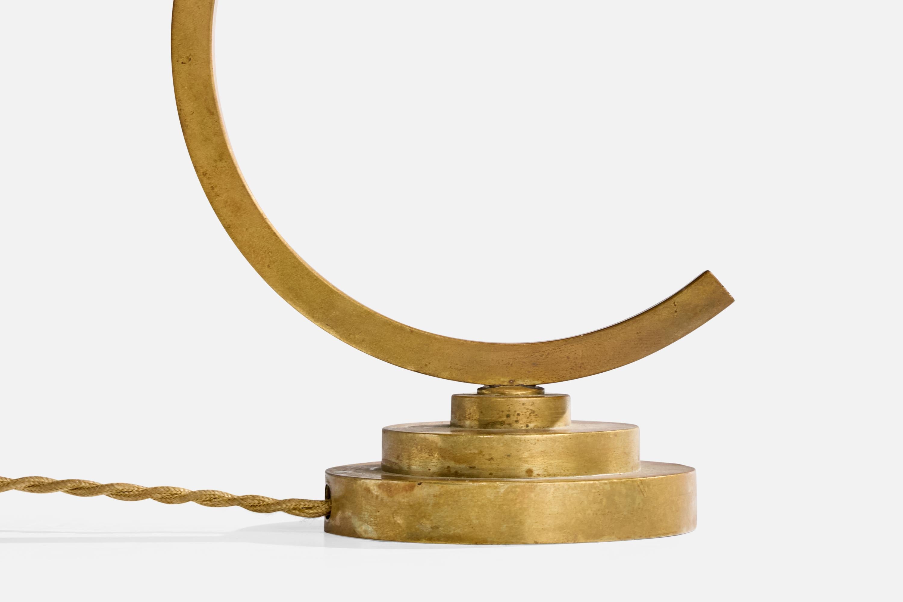 Französischer Designer, Tischlampe, Messing, Frankreich, 1950er Jahre im Angebot 1