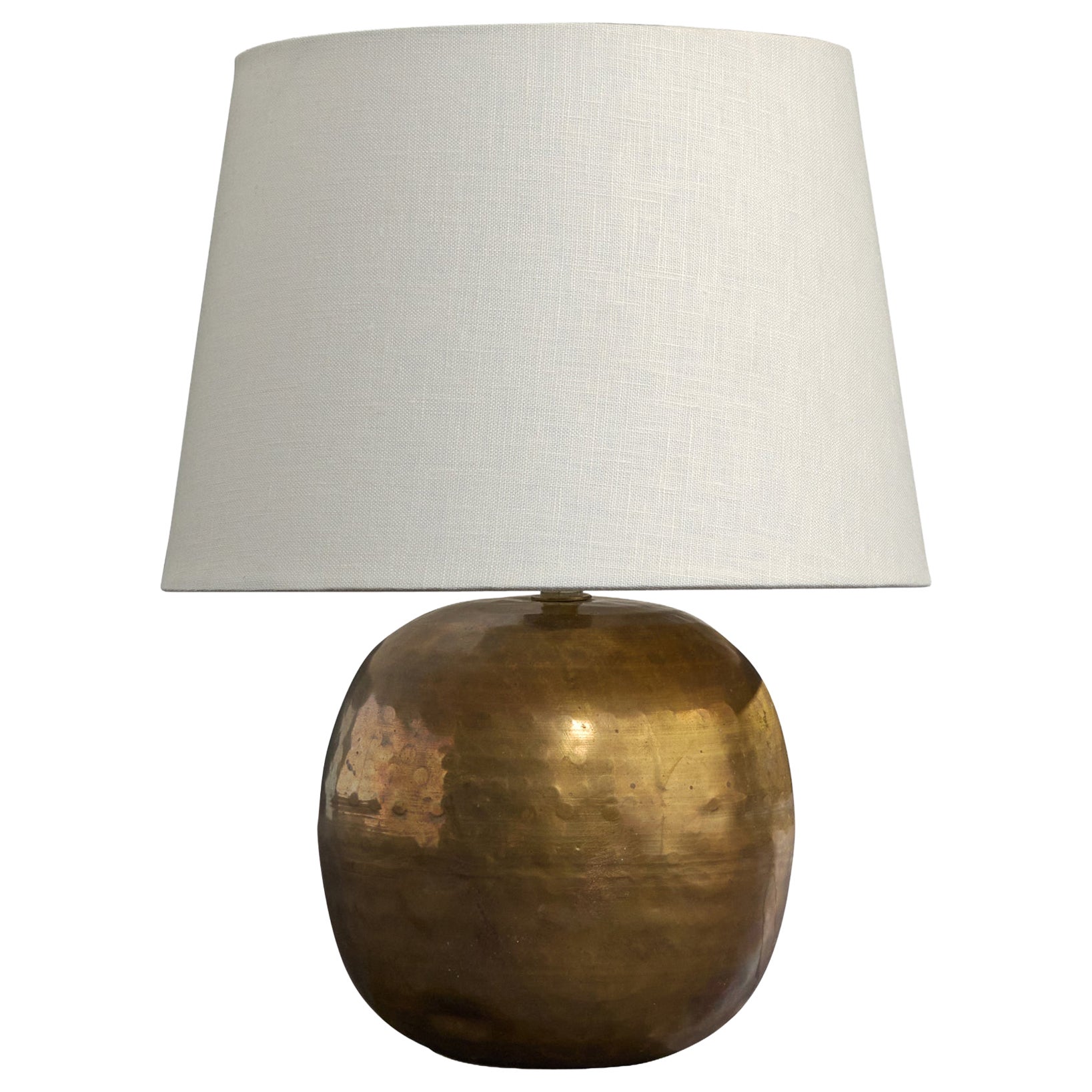 French Designer, Table Lamp, Brass, France, 1950s