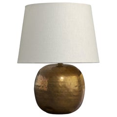 French Designer, Table Lamp, Brass, France, 1950s