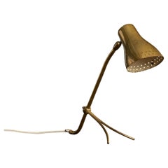 French Designer, Table Lamp, Brass, France, 1950s