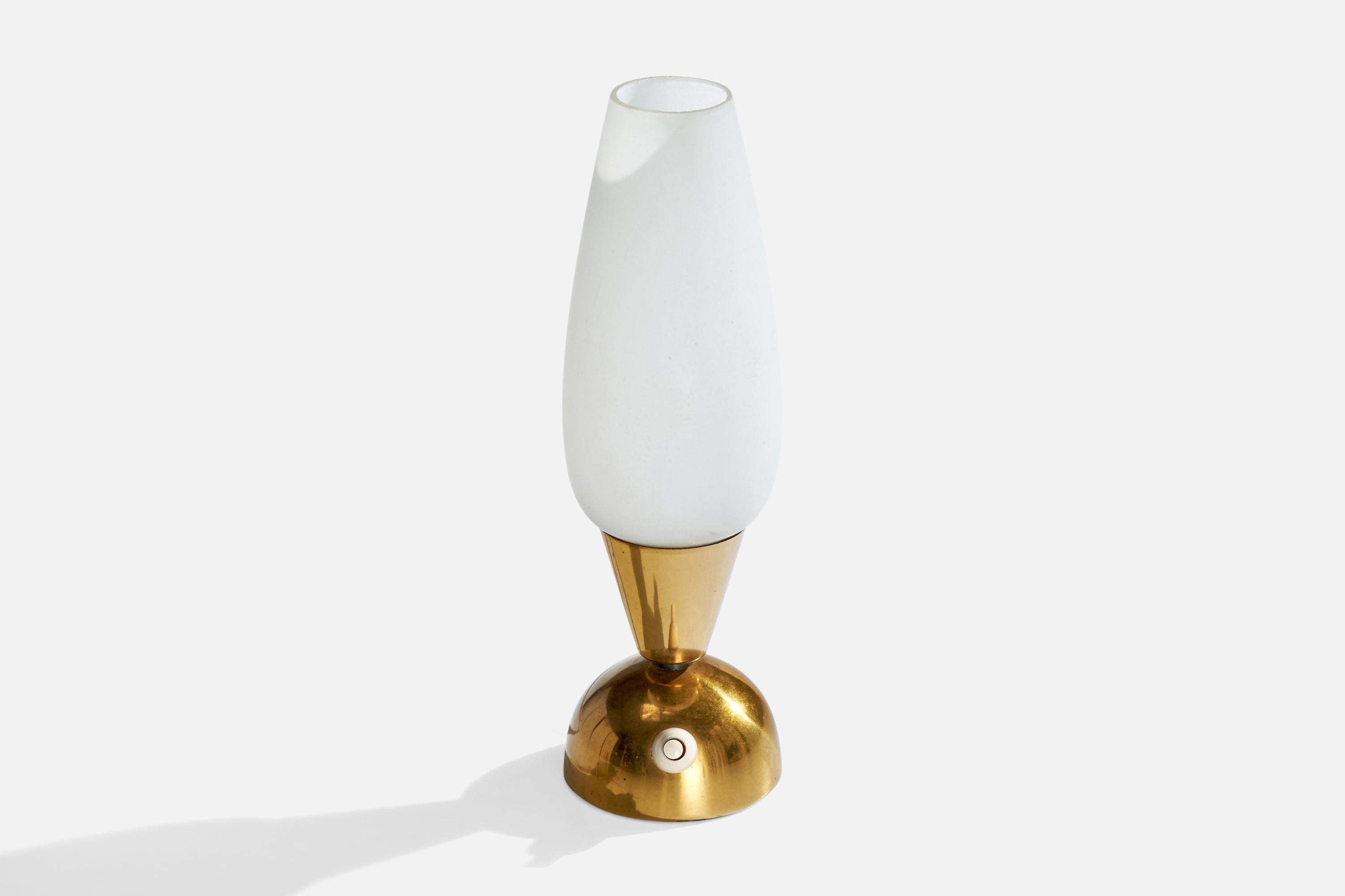 Diseñador francés, Lámpara de mesa, Latón, Cristal, Francia, Años 60 Francés en venta
