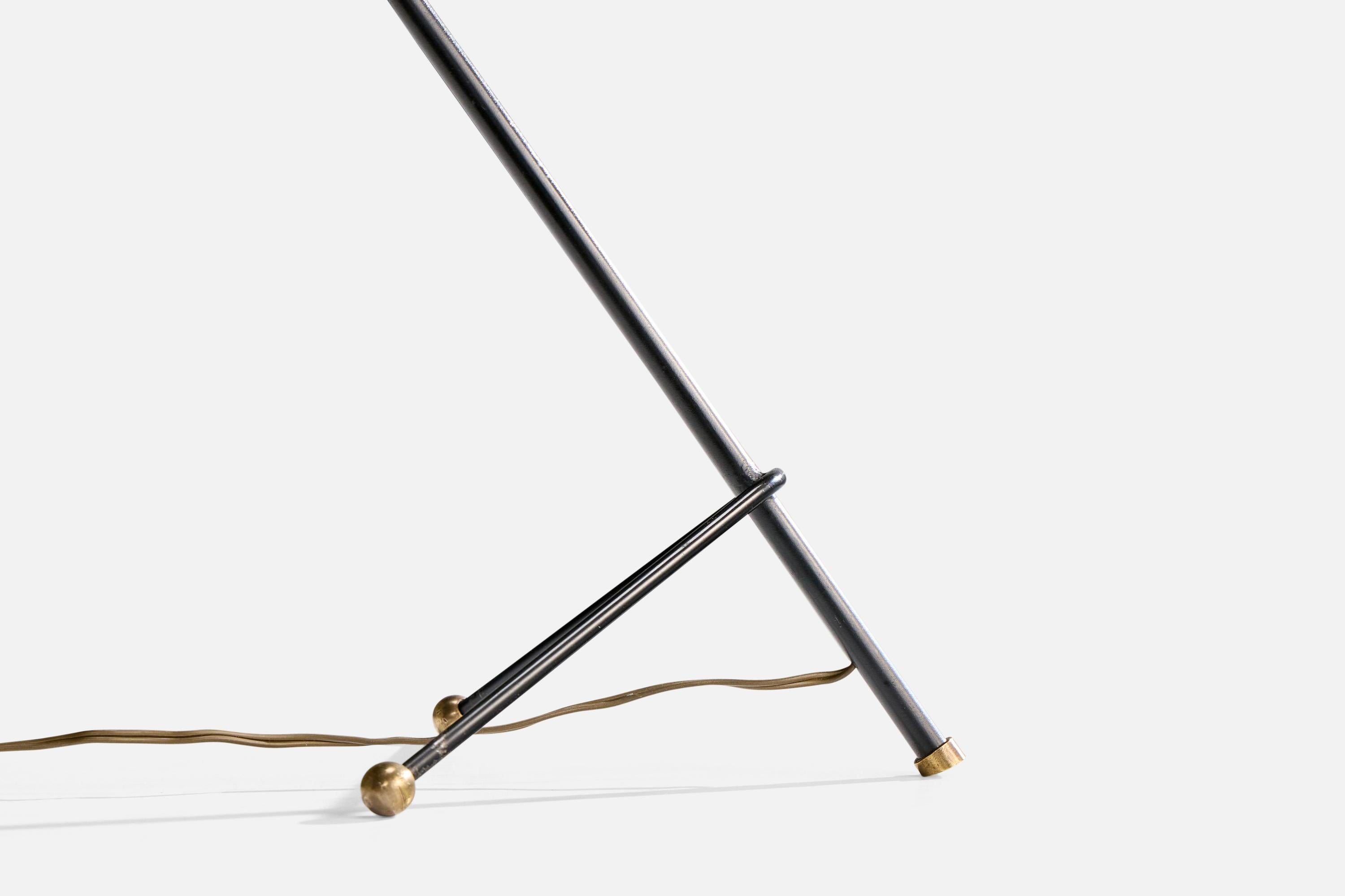 Lampada da tavolo di design francese, ottone, metallo, Francia, anni '50 in vendita 3