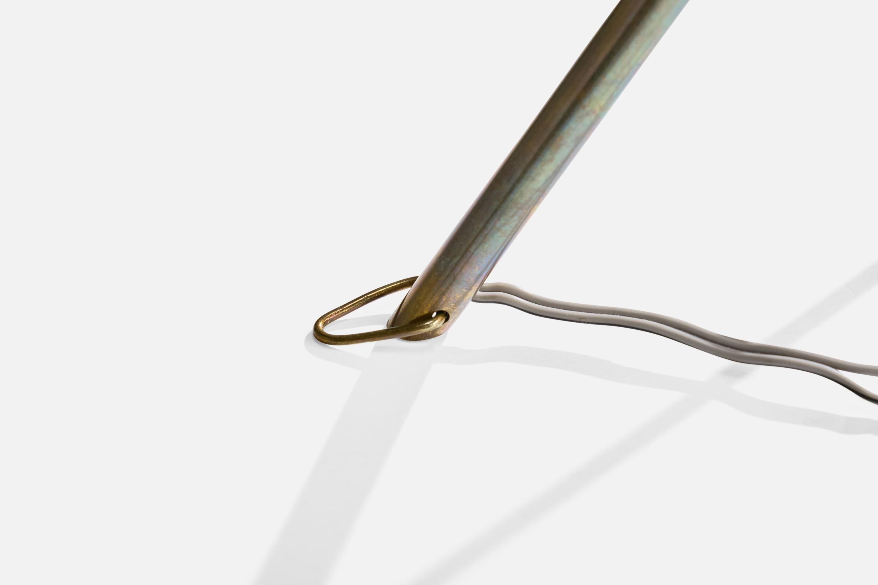 Lampada da tavolo di design francese, ottone, metallo, Francia, anni '50 in vendita 3