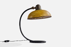 French Designer, Table Lamp, Brass, Metal, France, 1950s
