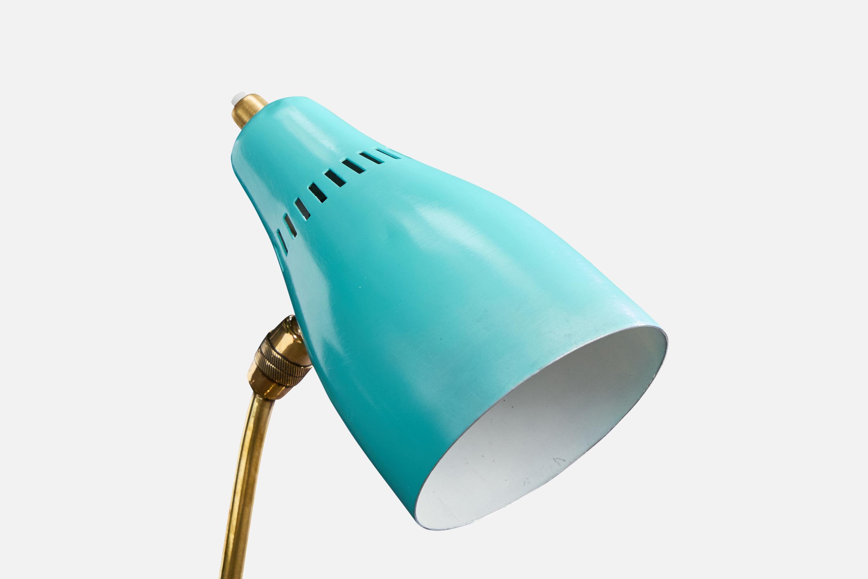 Français Lampe de table de designer français, laiton, métal, France, années 1950 en vente