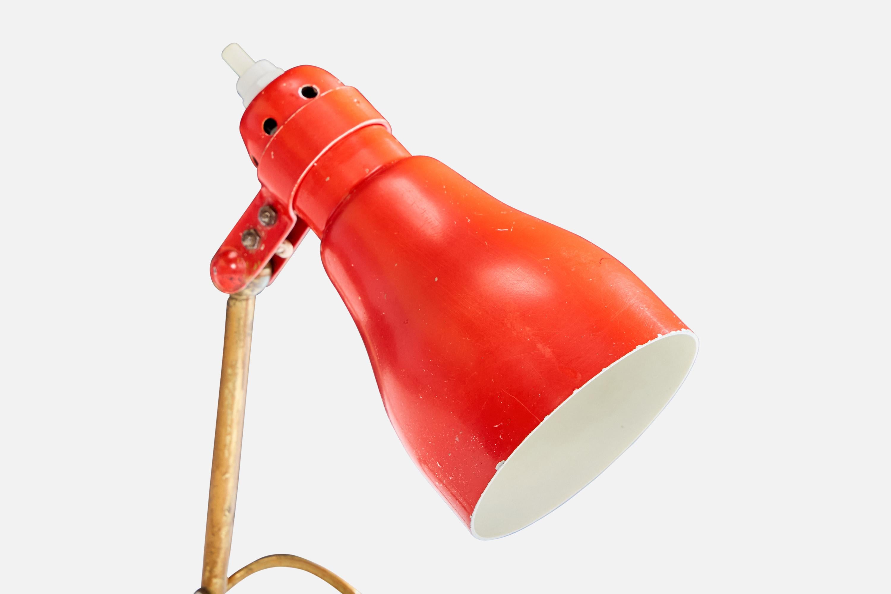 Lampe de table de designer français, laiton, métal, France, années 1950 Bon état - En vente à High Point, NC